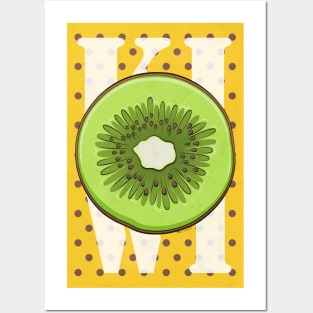 Kiwi fruit Retro Poster Posters and Art